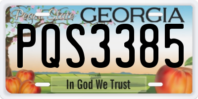 GA license plate PQS3385