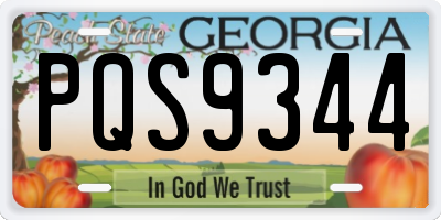 GA license plate PQS9344