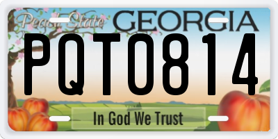 GA license plate PQT0814