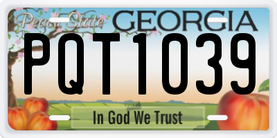 GA license plate PQT1039