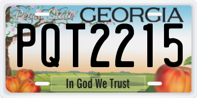 GA license plate PQT2215