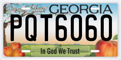 GA license plate PQT6060