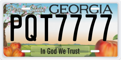 GA license plate PQT7777