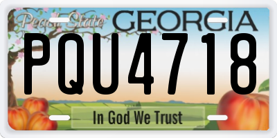 GA license plate PQU4718