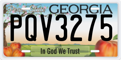 GA license plate PQV3275