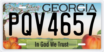 GA license plate PQV4657