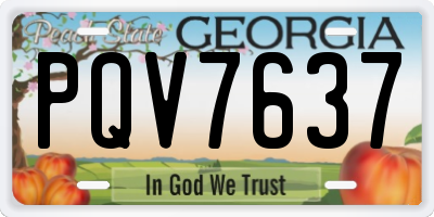 GA license plate PQV7637