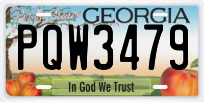 GA license plate PQW3479