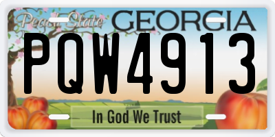 GA license plate PQW4913