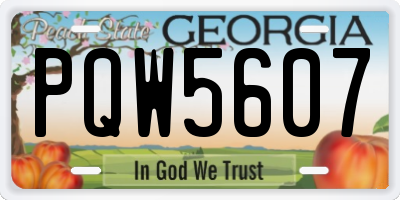 GA license plate PQW5607