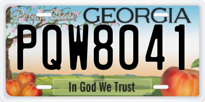GA license plate PQW8041