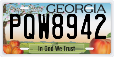 GA license plate PQW8942