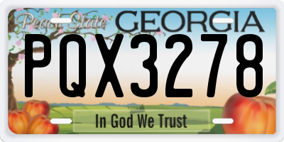 GA license plate PQX3278