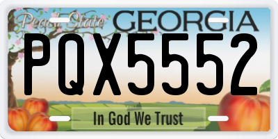GA license plate PQX5552