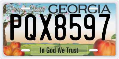 GA license plate PQX8597