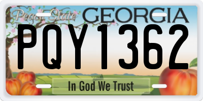 GA license plate PQY1362
