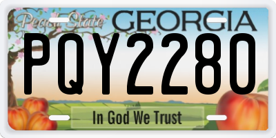 GA license plate PQY2280