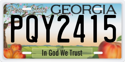GA license plate PQY2415