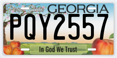 GA license plate PQY2557