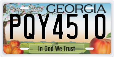 GA license plate PQY4510
