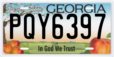 GA license plate PQY6397