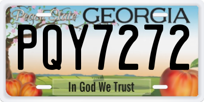 GA license plate PQY7272