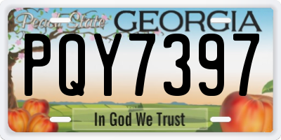 GA license plate PQY7397