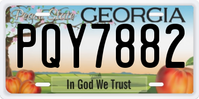GA license plate PQY7882
