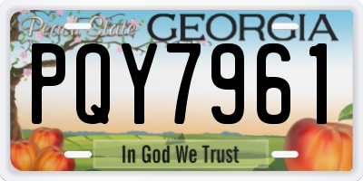 GA license plate PQY7961