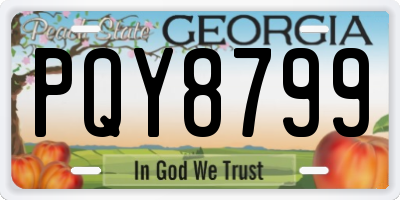 GA license plate PQY8799