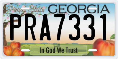 GA license plate PRA7331