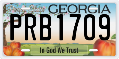 GA license plate PRB1709