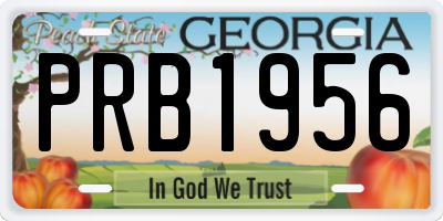 GA license plate PRB1956