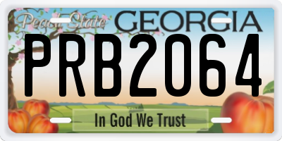 GA license plate PRB2064