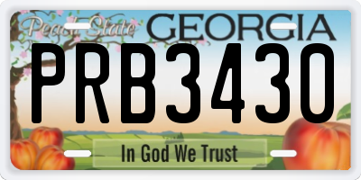 GA license plate PRB3430