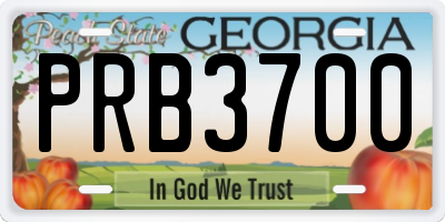 GA license plate PRB3700