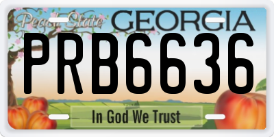 GA license plate PRB6636