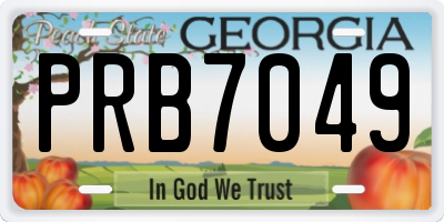 GA license plate PRB7049
