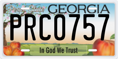 GA license plate PRC0757