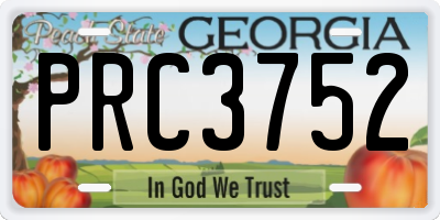 GA license plate PRC3752