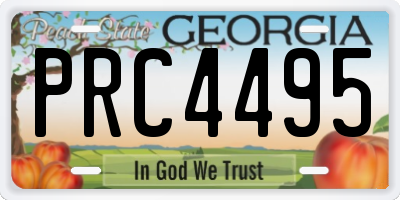 GA license plate PRC4495