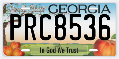 GA license plate PRC8536
