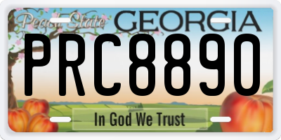 GA license plate PRC8890