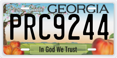 GA license plate PRC9244