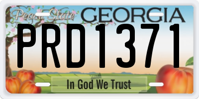 GA license plate PRD1371