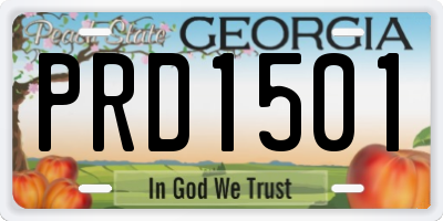 GA license plate PRD1501
