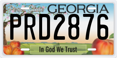 GA license plate PRD2876