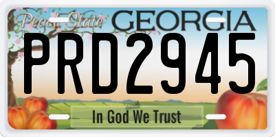GA license plate PRD2945