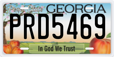 GA license plate PRD5469