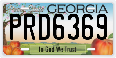 GA license plate PRD6369